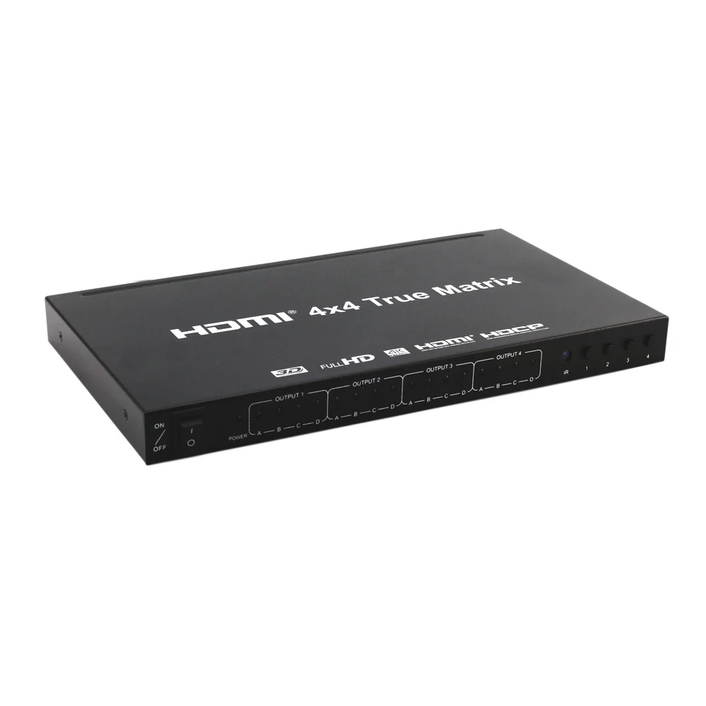 4K HDMI Matrix Switch 4x4 With Remote Control HDMI V1.4 Switcher Splitter Converter Support 4K*2K 3D 1080P For HDTV DVD 4K HDMI Matrix Switch 4x4 With Remote Control HDMI V1.4 Switcher Splitter Converter Support 4K*2K 3D 1080P For HDTV DVD