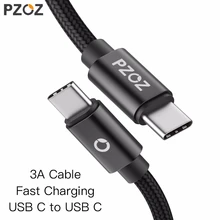 Pzoz usb c para usb-c cabo 3a pd tipo de carregamento rápido c para tipo-c para ipad pro 2018 samsung s9 interruptor macbook usbc carregador pd cabo