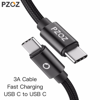 

PZOZ usb c to usb-c cable 3A PD Fast charging Type c to Type-c For ipad pro 2018 Samsung S9 Switch Macbook usbc Charger PD cable