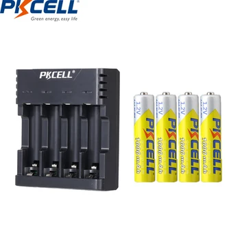 

PKCELL AAA 1000mah 1.2v 3A nimh rechargeable battery packed with AA AAA battery charger for ni-mh nicd batteries USB 4/8/12PCS