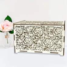 DIY коробка для свадебных подарочных карт деревянная копилка с замком красивые свадебные украшения принадлежности для дня рождения 30x24x21 см