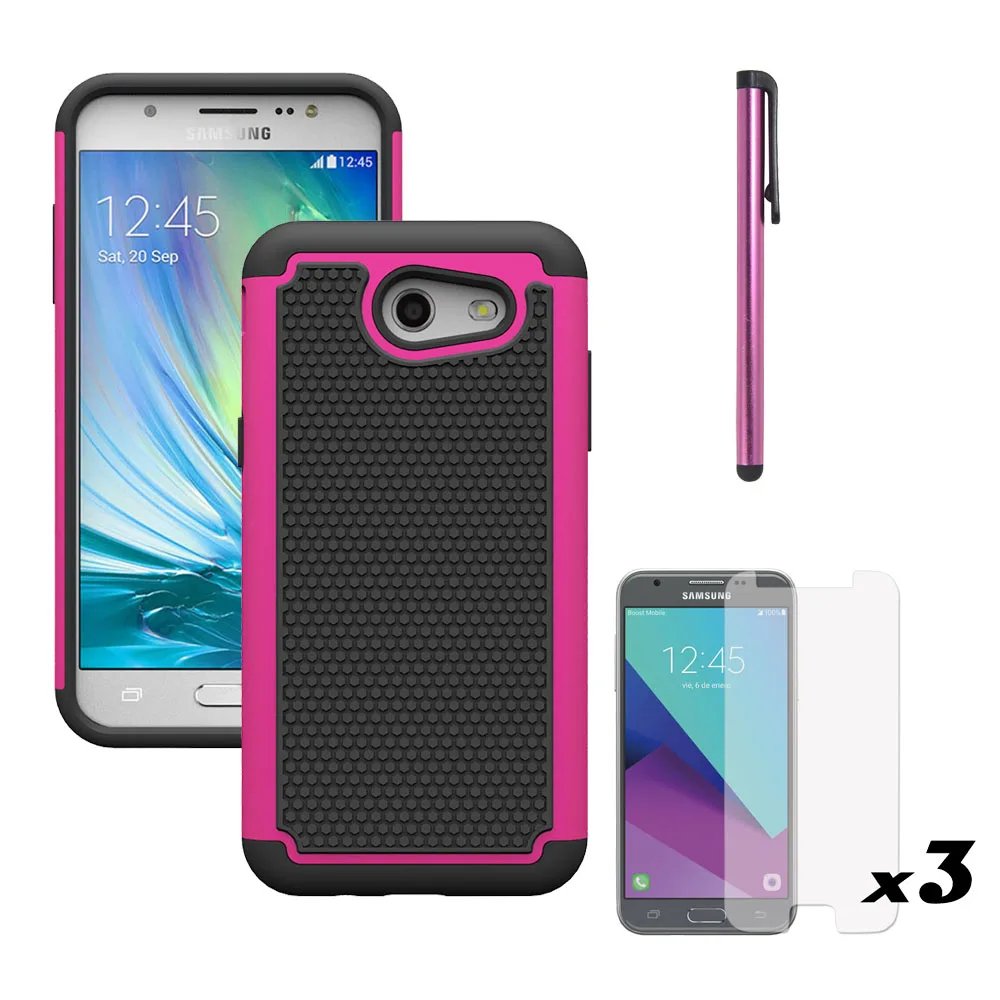 Heavy Duty Armatura Caso Duro Della Copertura Per Samsung Galaxy J3 2017/J3 Emergono/Prime/Mission/Luna Pro/Eclipse/Express/Amp Prime 2/Sol 2