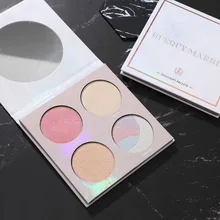 Профессиональный бренд 4 цвета макияж бронзатор и хайлайтер Порошковые тени для контуров лица Пудра для стрижки Макияж Косметический консилер для лица