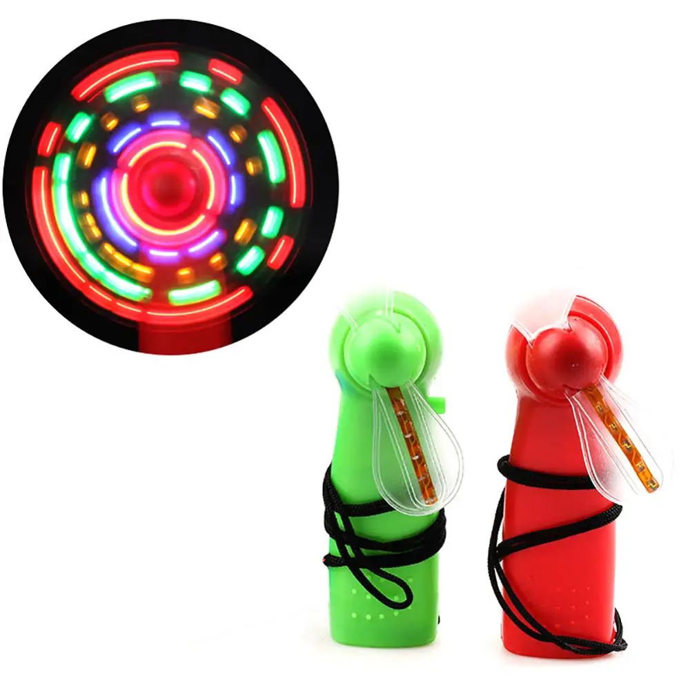 

Mini Portable Cool LED Glowing Pocket Fan Cool Handheld Cute Cooling Power By Battery For Party Concert Outdoor Home Travel Gift