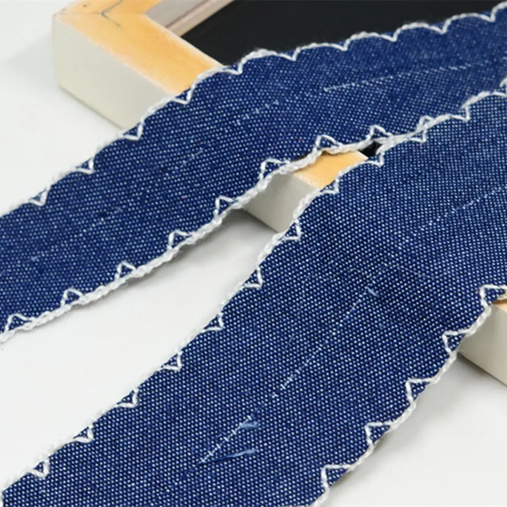 2 Yards Denim Ribbon Jean Ribbon Sewing Trim for DIY Hair Bow Decoration Crafts  
