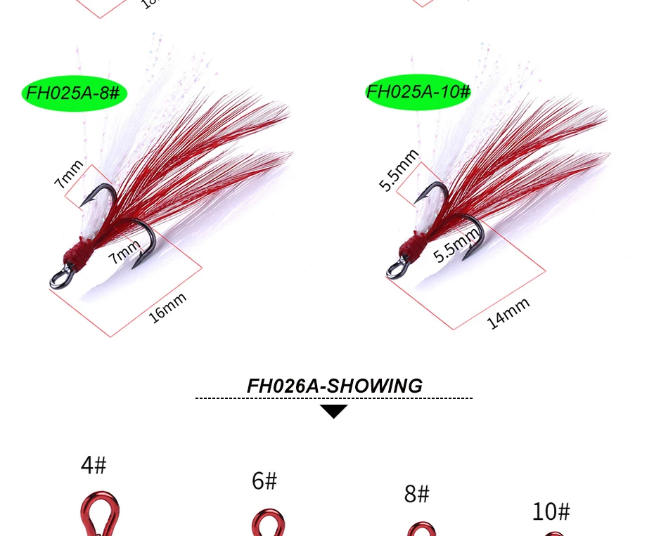 Agudos com Pena Gancho de Aço Carbono de Alta Anzol de Pesca da Carpa Infof Gancho Pesca Ganchos 4 -10 Triplo Anzol 40-peças 5 High Quality Esporte e Lazer