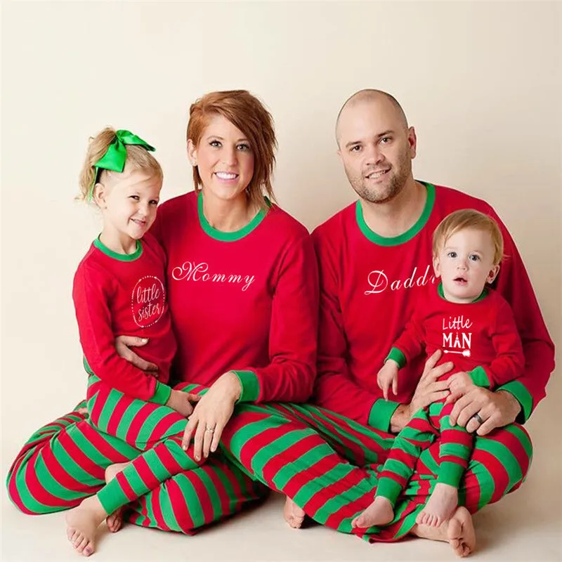 

Family clothes christmas family pajamas matching family outfits father mother son daughter pajamas set