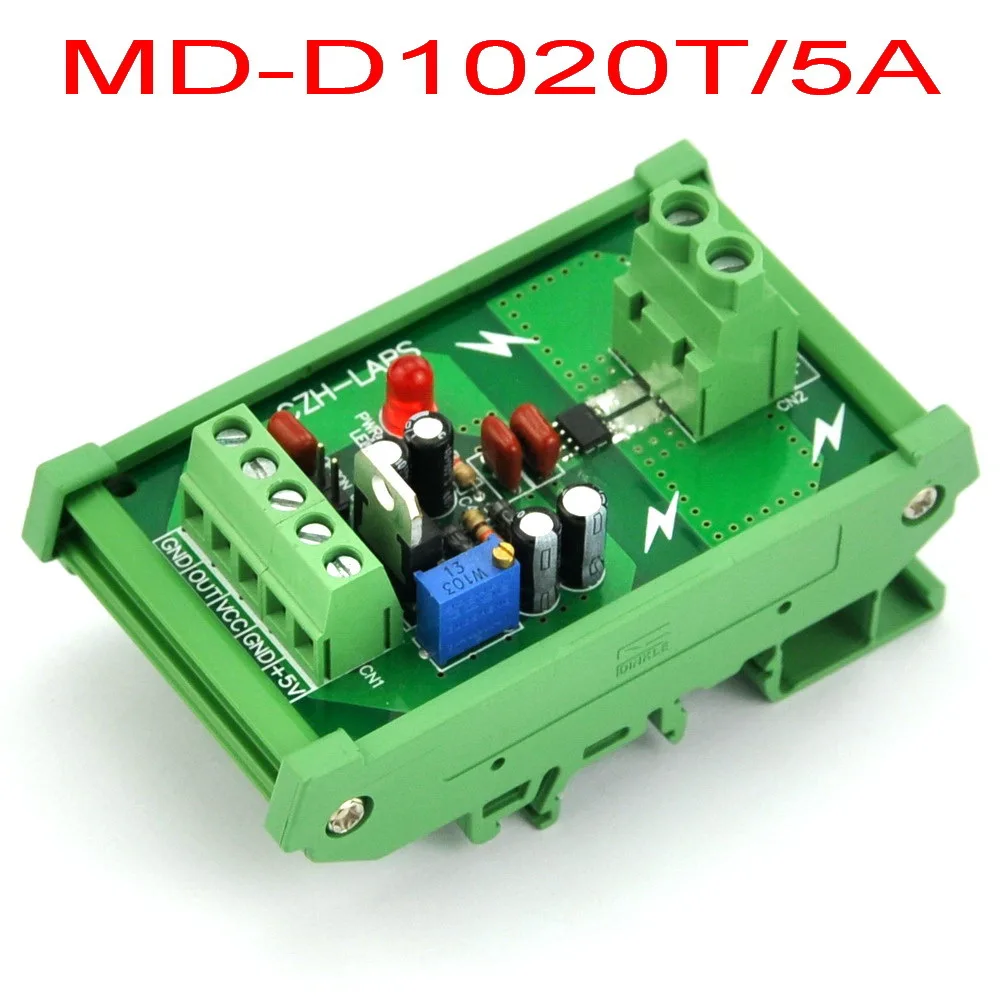 

DIN Rail Mount +/-5Amp AC/DC Current Sensor Module, based on ACS712