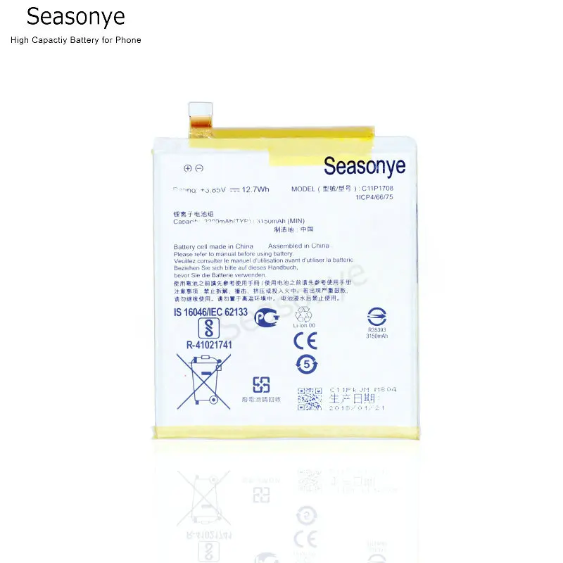 Seasonye 3150mAh / 12.7Wh C11P1708 C11P 1708 телефонный Сменный аккумулятор для Asus | Мобильные