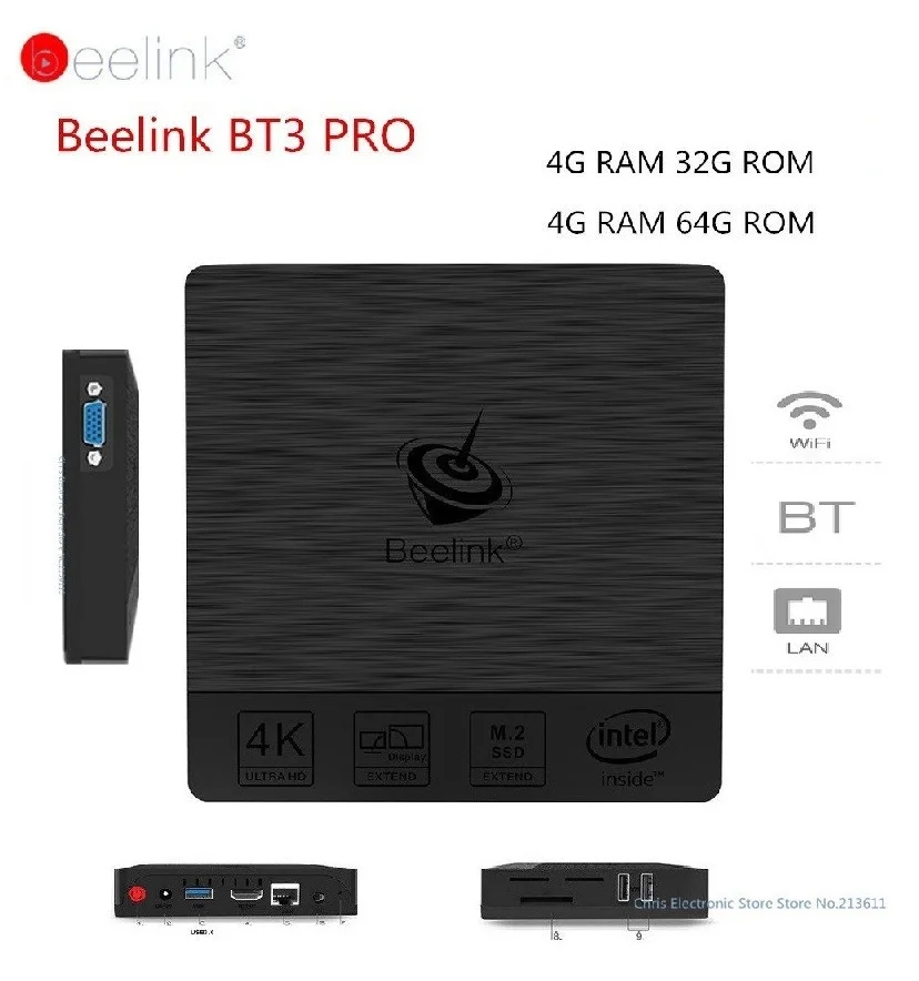 

Original Beelink BT3 Pro Mini PC WiFi BT 4.0 Intel Atom X5-Z8350 4G 32G 4G 64G For Win Linux usb 3.0 TV Box