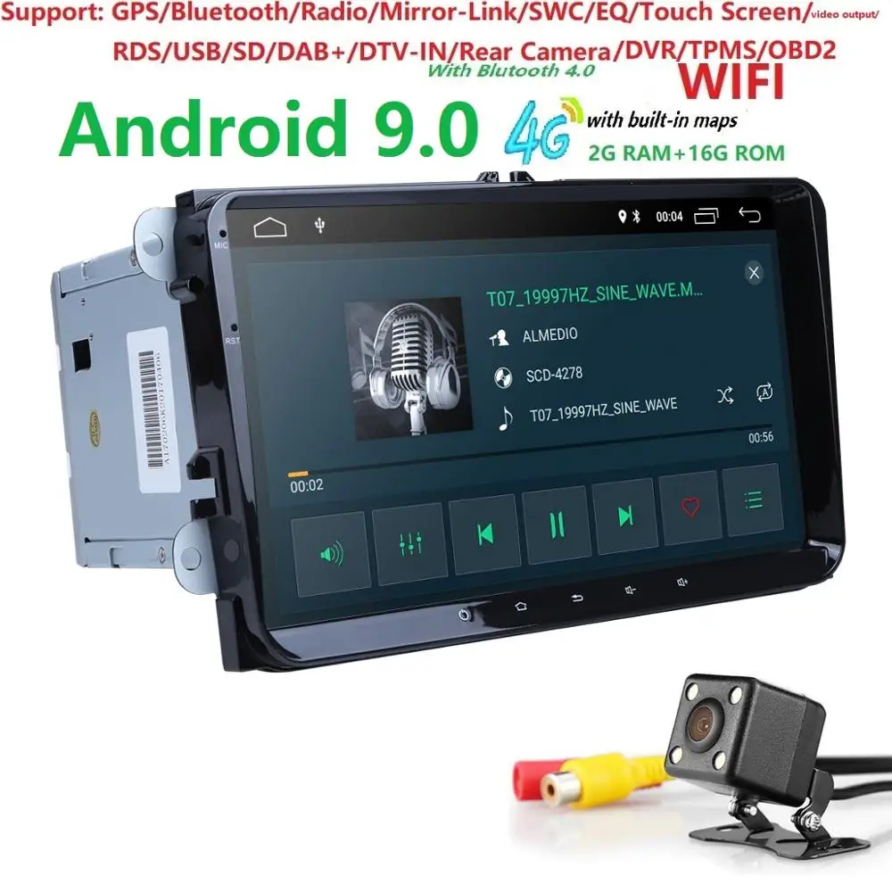 Top 2din 9inch 2GRAM Android9.0 Car radio GPS navigation for V W passat b6 golf 5 polo j etta QuadCore car NO-DVD player with CANBUS 0 Top 2din 9inch 2GRAM Android9.0 Car radio GPS navigation for V W passat b6 golf 5 polo j etta QuadCore car NO-DVD player with CANBUS 0