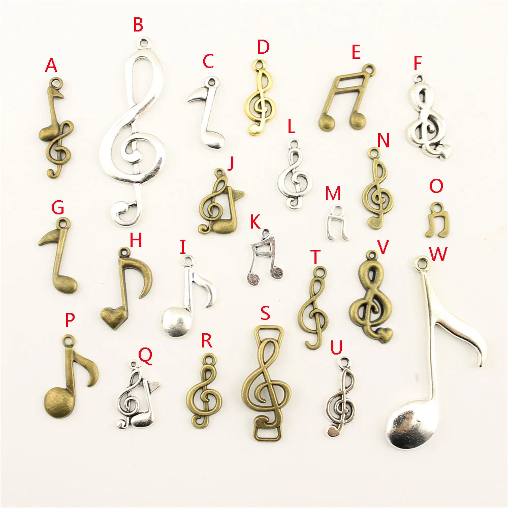 

20Pcs Wholesale Bulk Accessories Parts Musical Note Mix Pendant Fashion Jewelry Making HK192