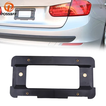

POSSBAY For EU Number License Plate Bracket Frame Holder Universal Car Rear License Plate Frame Black License Plate Base Bracket