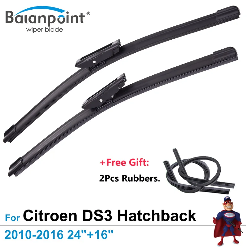 Buy 2Pcs Wiper Blades + 2Pcs Free Rubbers for Citroen