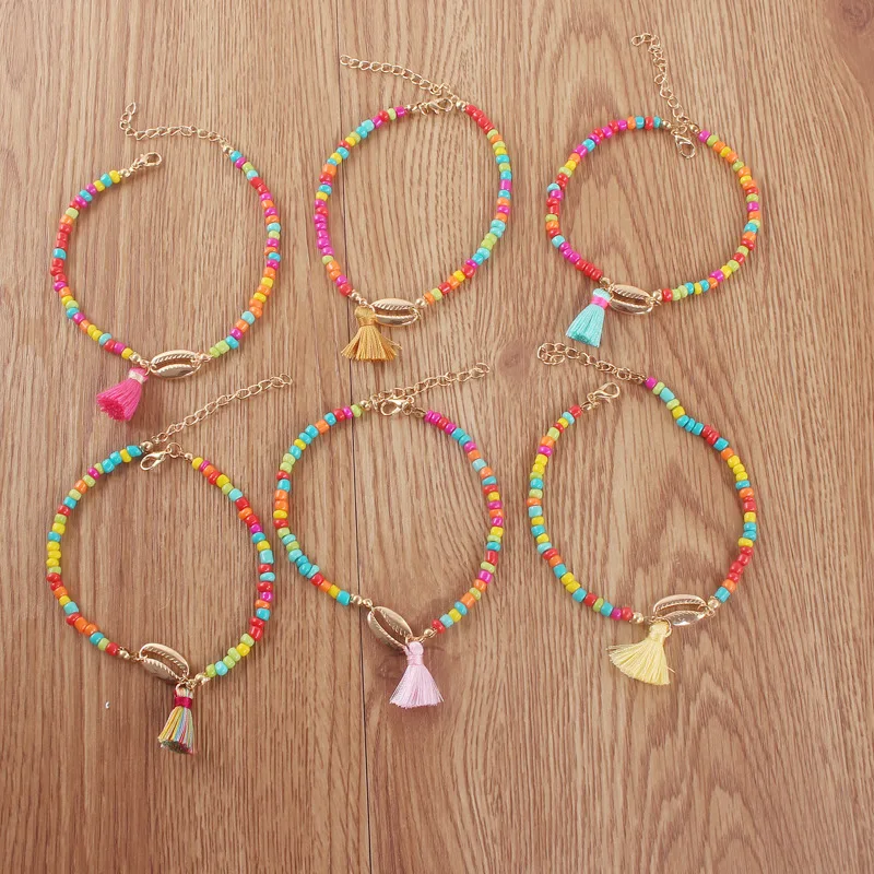 Sale Shell Tassel Anklet for Women Girls Bohemian Foot Jewelry Holiday Beach Barefoot Sandals Bracelet on the leg Ankle strap Sale Shell Tassel Anklet for Women Girls Bohemian Foot Jewelry Holiday Beach Barefoot Sandals Bracelet on the leg Ankle strap
