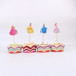 24 шт./лот спальный Красота Cupcake Toppers выборка День рождения украшения душ детей мальчик способствует украшать торта