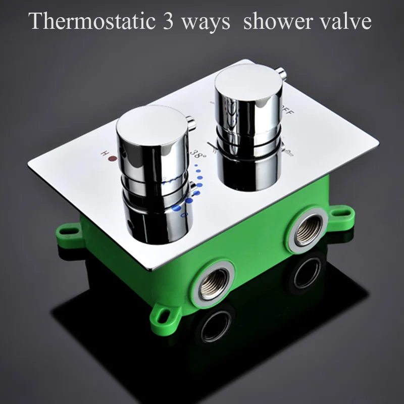 Качество Ванная комната смеситель для душа Термостатический 3 Функции душ клапан/встраиваемая коробка
