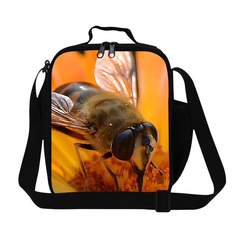 Новинка милый пчела термо портативный детский Ланчбокс с животным принтом женская повседневная сумка для пикника водонепроницаемый контейнер для еды - Цвет: Коричневый
