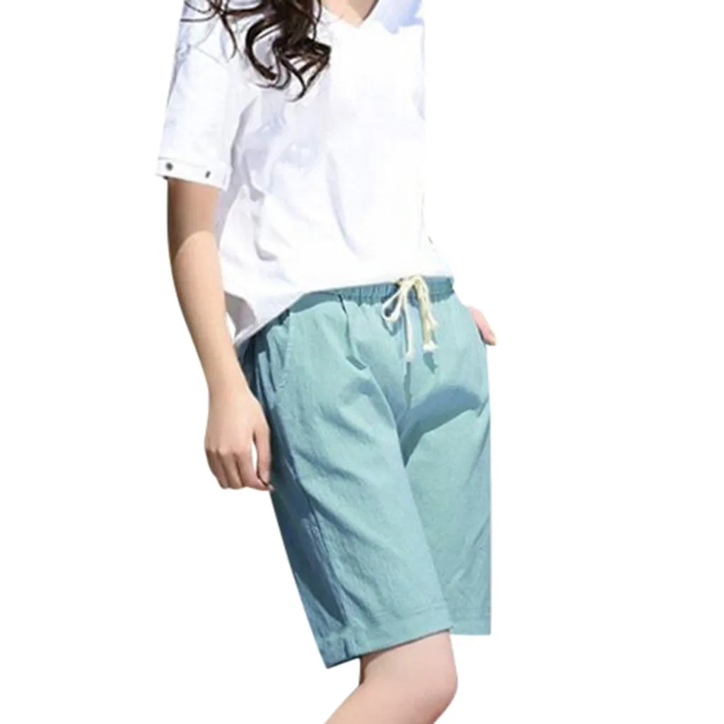 JAYCOSIN одежда женские шорты сплошной цвет свободные женские шорты модные повседневные Большие размеры эластичный пояс летние шорты для