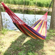 Hot Portable Hammock Outdoor Garden Hammock Hanging Bed for Home Travel Camping Hiking Swing Canvas Stripe Hammock