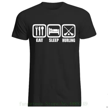 

Eat Sleep Hurling T Shirt - All Sizes + Cols ( Gaelic Irish Shinty Camogie Black Tees Short Sleeve O-neck