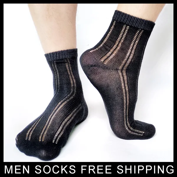 Men cool Mesh Cotton socks High quality See through Net Formal Male Socks For leather shoes Socks Sox