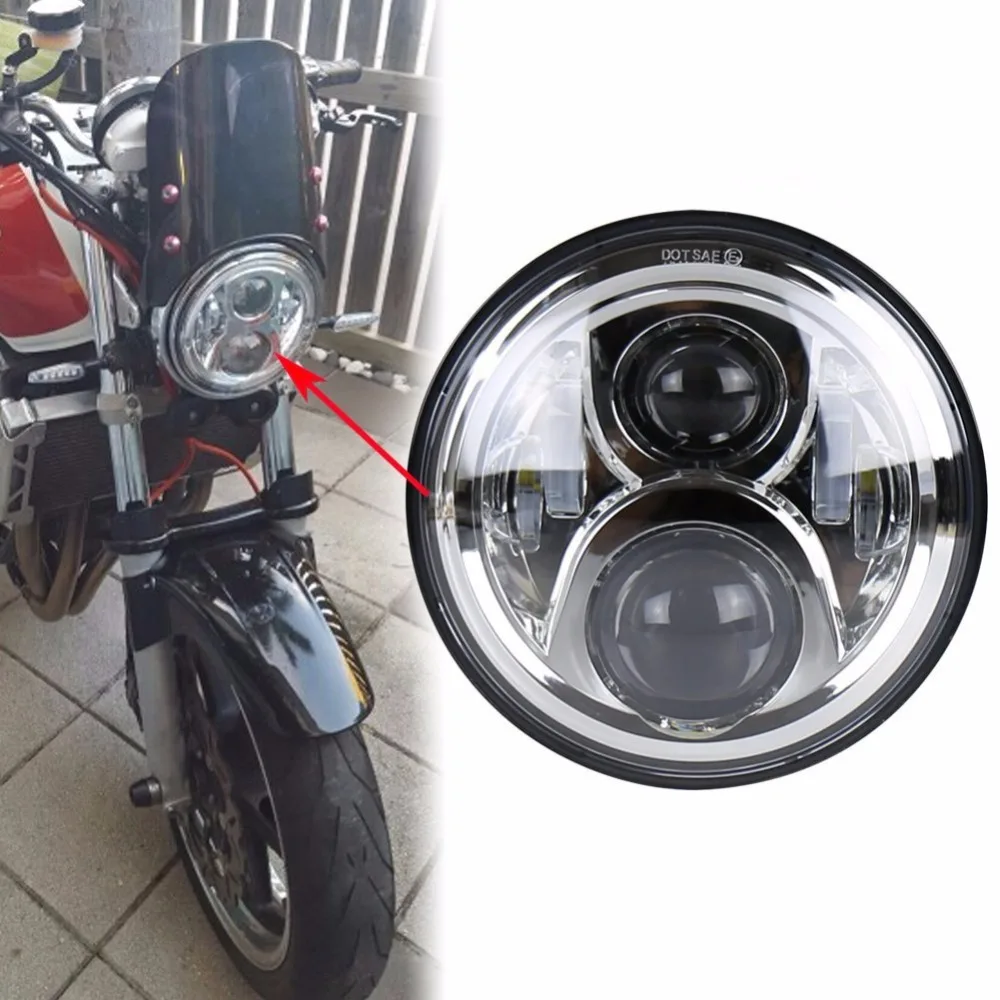 Белая светодиодная фара ангельские глазки 7 дюймов для Honda CB400 CB500 CB1300 Hornet 250 600 900 VTEC
