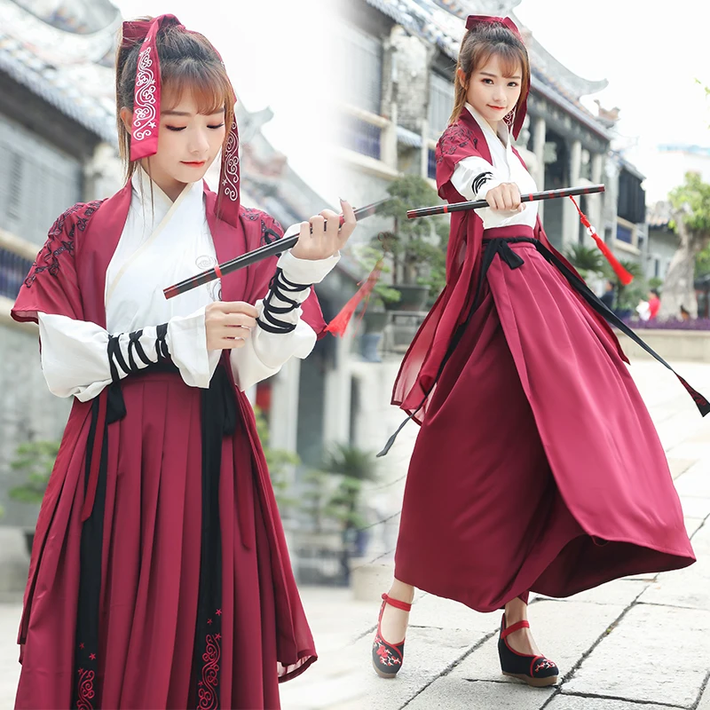 Китайская народная танцевальная одежда Hanfu для женщин Национальный костюм