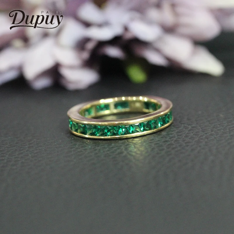

DUPUY Fashion Emerald Engagement Ring New 14k Yellow Gold 1.8ct Elegant Round Wedding Ring Exquisite Women's Jewelry D180169