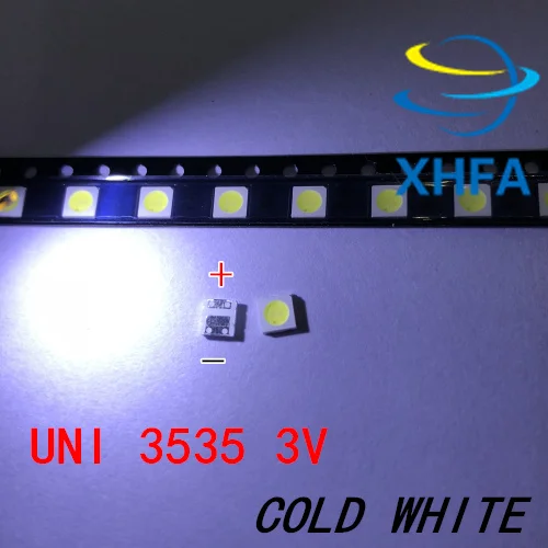 Подсветка для телевизора UNI LED 50 шт. 1 Вт 3537 3535 90 лм 3 в холодный белый свет|3535 led