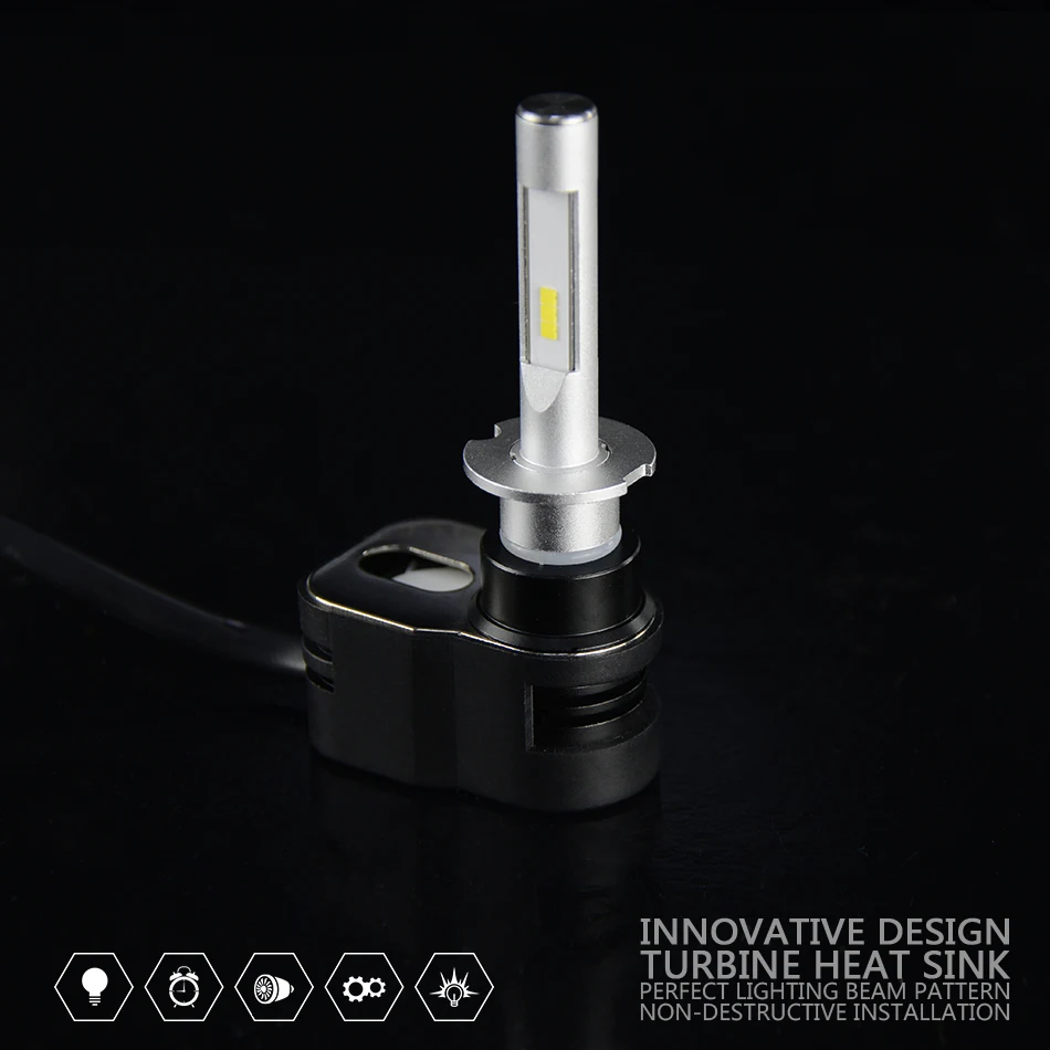 

2018 LOAUT T5 H3 Car LED Headlight Bulbs CAR LED High Hi-Lo Beam 72W 8000LM 6000K Auto Headlamp Fog Light Universal High quality