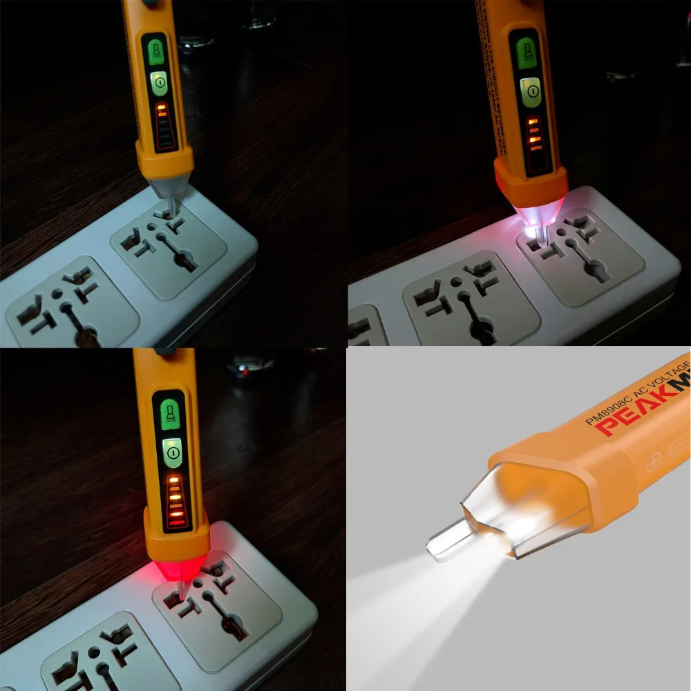 PM8908C бесконтактный Тестер переменного тока метр 12 V 1000 стиль пера Напряжение