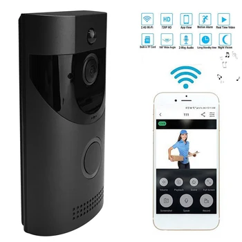 

Wireless WiFi Security Waterproof DoorBell Door Phone Visual Recording with Plug-in Chime Remote Night Vision Cloud Storage