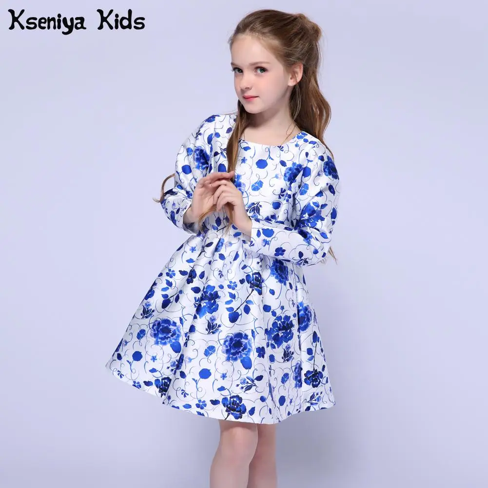 Kseniya Kids/летнее торжественное платье с цветочным узором для девочек; Детские платья для девочек; одежда для маленьких девочек на свадьбу; корейская детская одежда