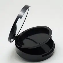 Новая пластиковая Рассыпчатая банка для порошка с зеркалом Порошковые слоеные коробки пустой косметический контейнер для путешествий Черный