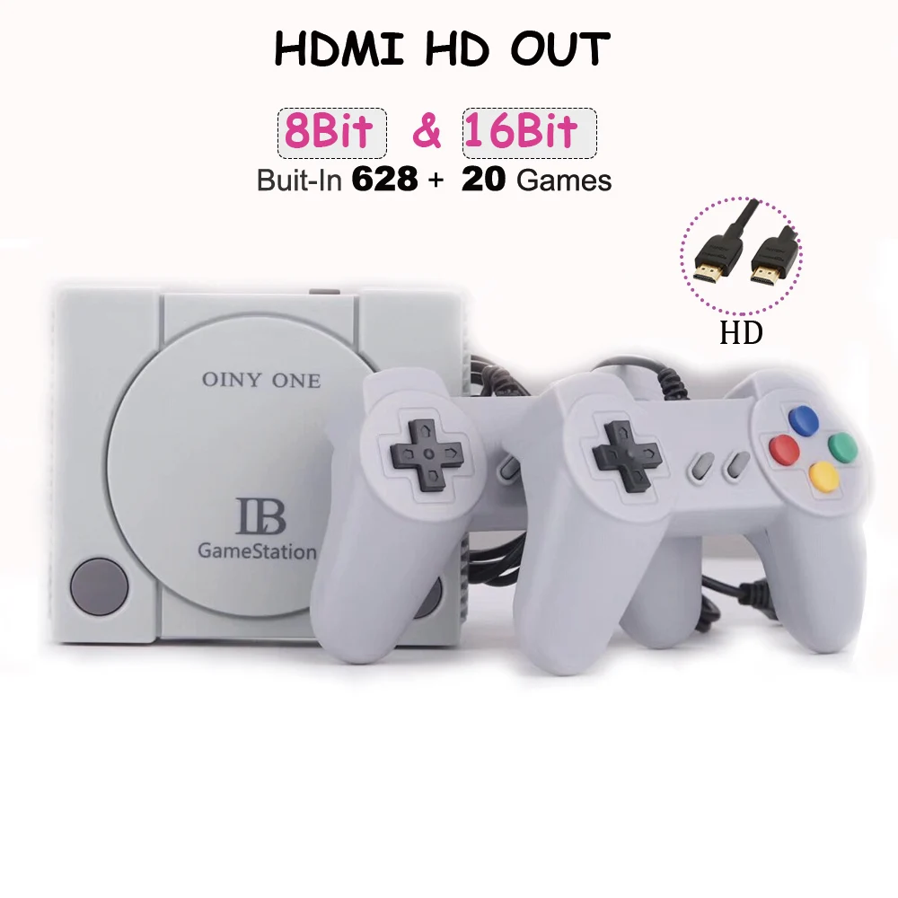  Coolbay New 16 Bit & 8 Bit HDMI Video Game Console Bult In 628 + 20 Games Retro Console