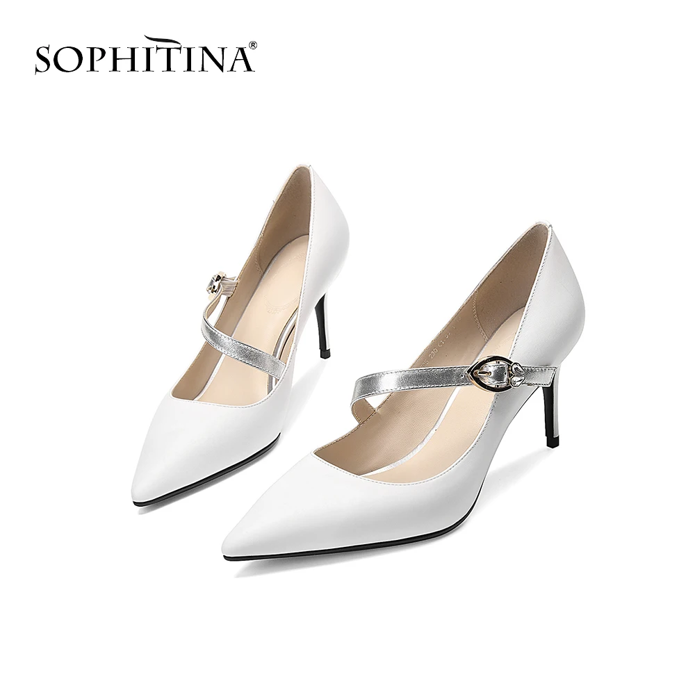 SOPHITINA/ Туфли на шпильках Офисные туфли с сексуальными острыми носкоми и ремешкоми