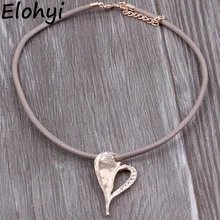 ELOYHI новая форма d Форма Сердце Кожа Ожерелье из ниток высокое качество покрытием для женщин модный ожерелье и подвески подарок