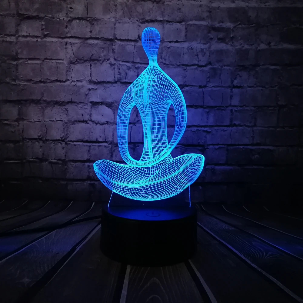 3D Lamp Yoga Meditation USB Night Light Multicolor Lava LED RGB