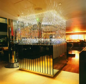 

66 free shipping , 10 pieces one lot , 3ftx12ft(90x360cm) ,crystal bead curtain for wedding stage decoration with the rod