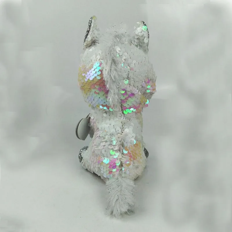 TY Beanie Boos 15cm white sequin Unicorn Dog Owl Danger Alpaca Dragon Plush Toys Big Eyes Eyed Stuffed Animal Soft Toy Kids Gift