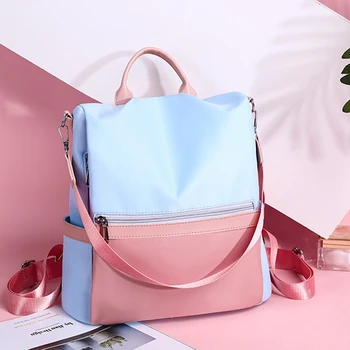 

AUAU-Fashion Casual Oxford Women'S Anti-Theft Backpack Retro Backpack Female Large Capacity Travel Bag