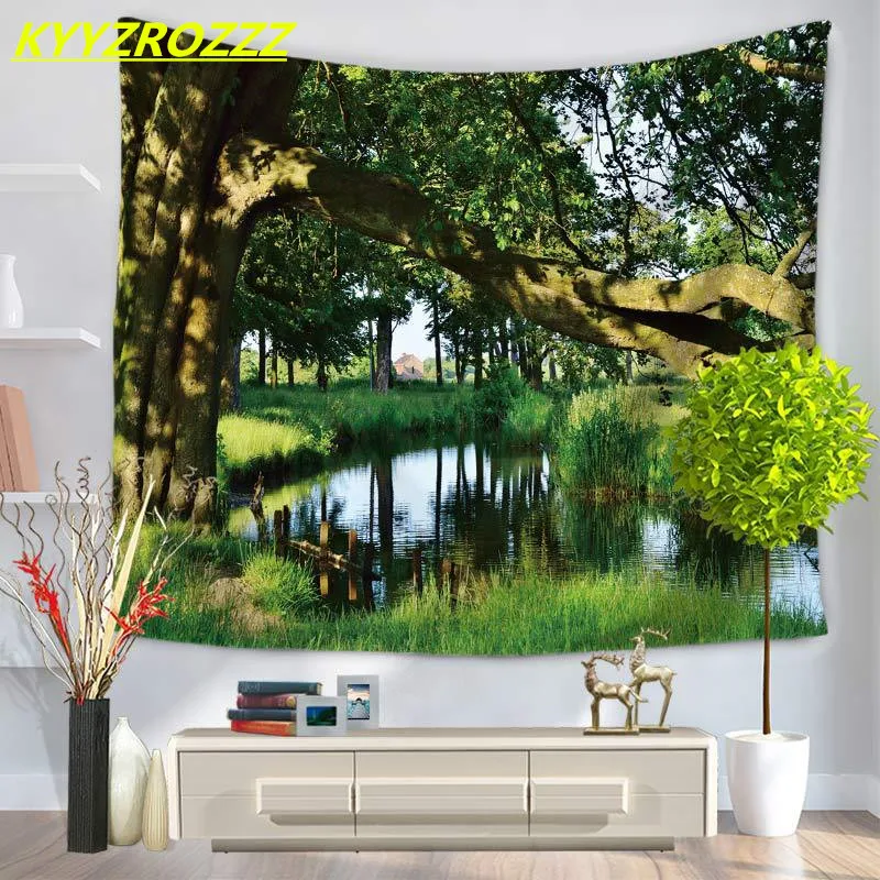 Kyyzrozzz Green Plants Tapestry Wall Hanging Tapestries Boho Bedspread