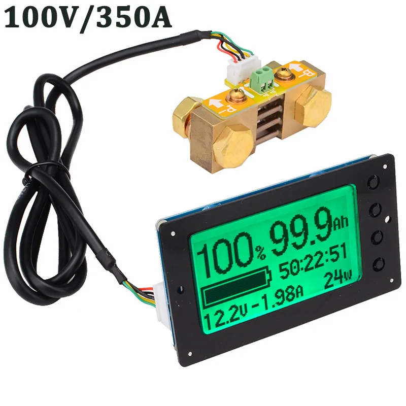 

100V 350A Lead-acid Lithium Battery Capacity Tester Voltage Current Display Coulometer Coulomb Counter Free Shipping 12003155