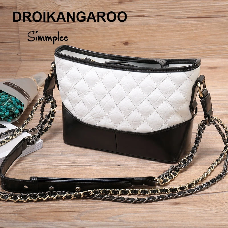 

Wandering bags spell color chain women messenger bags fashion Crossbody Bags Genuine Leather women bucket bag