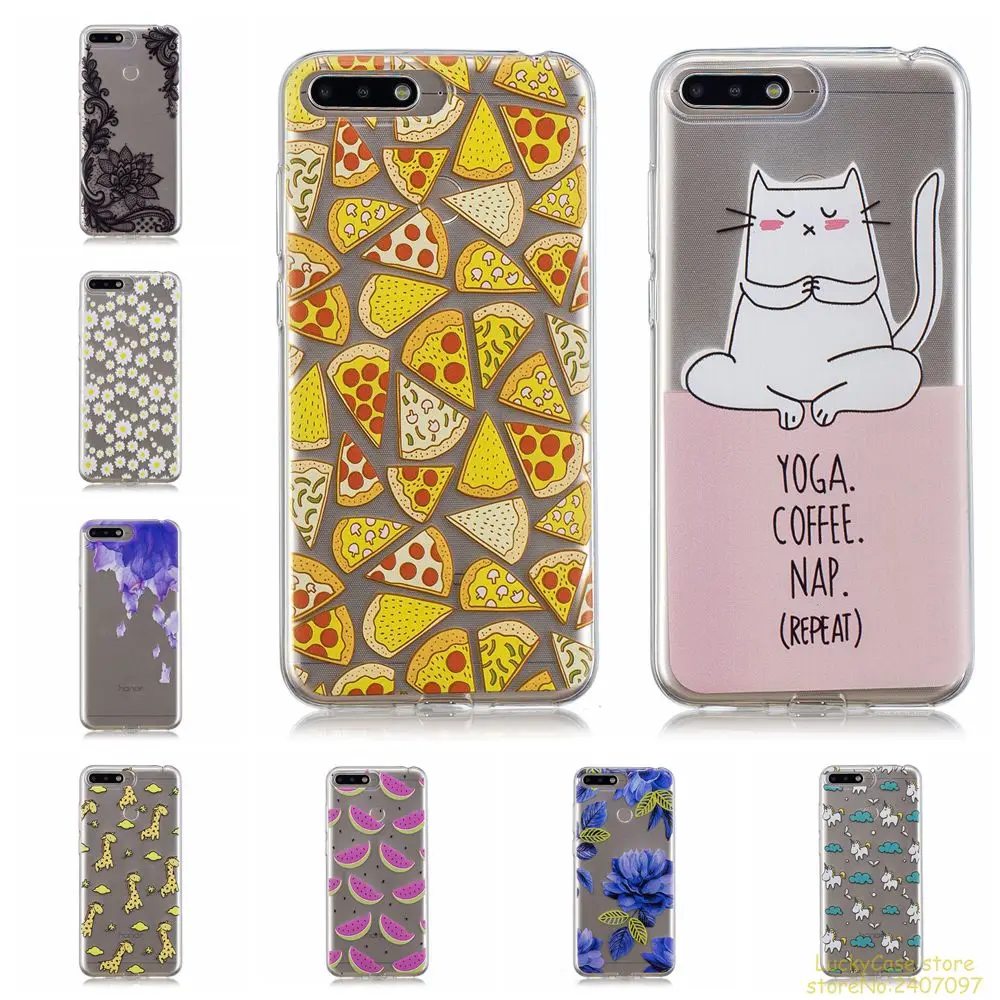 

For Huawei Y6 2018 phone case conque etui caso capa Lovely Stylish Printing Soft Silicone TPU cover For Y6 2018 case fundas