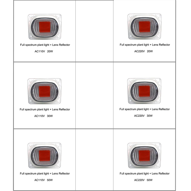 Светодиодный растут Фито лампы с линзой Отражатель 20 W 30 W 50 W 110 V 220 V COB светодиодный чип полный спектр светать прожекторная софитная лампа