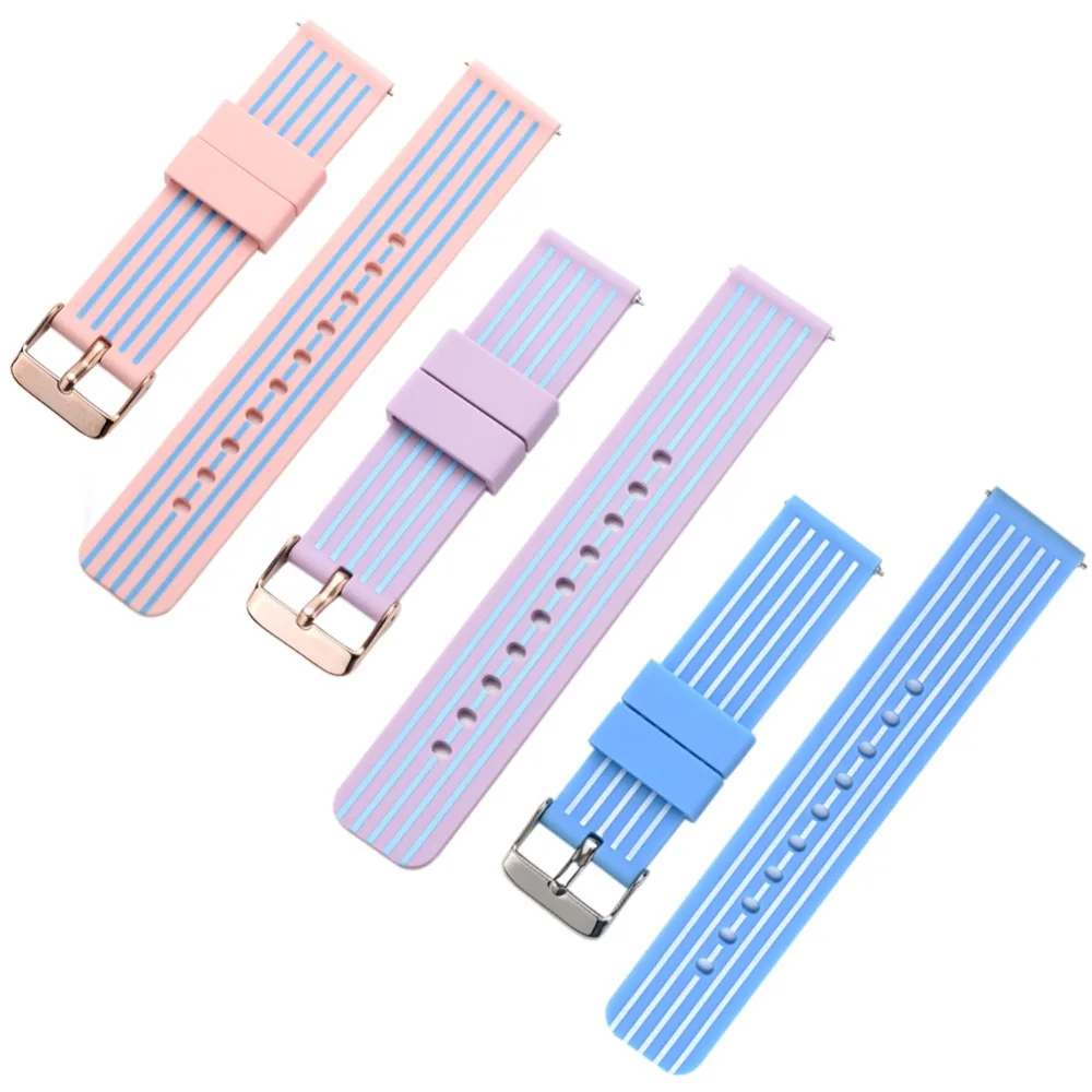 

Bemorcabo 3pcs 18mm 20mm 22mm Silicone Watch Band with Quick Release Pins,Watch Strap w/ Adjustable Metal Clasp for Huawei Watch
