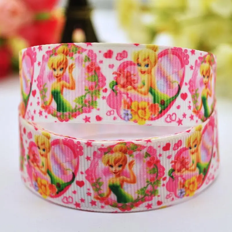 

7/8'' (22mm) Tinker Bell fairy Cartoon Character printed Grosgrain Ribbon party decoration satin ribbons X-00015 OEM 10 Yards