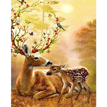 

DIY Diamond Painting Flowers Deer Full Drill Square Round Rhinestone Cross Stitch Embroidery Diamonds Mosaic Kits Home Decor